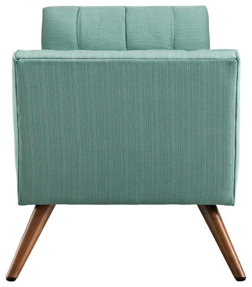 Modern Contemporary Medium Fabric Bench, Blue, Fabric