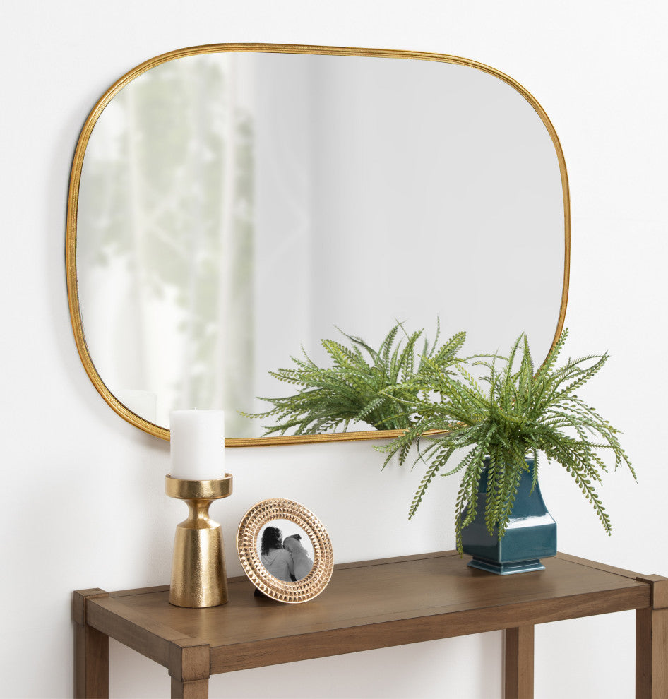 Caskill Capsule Framed Wall Mirror, Gold, 24x36