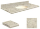 Quartz 31"x22" Vanity Top, Single Faucet Hole, Carmel, Biscuit Bowl