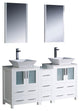 Torino 60" White Modern Double Sink Bathroom Vanity, Faucet FFT3112CH