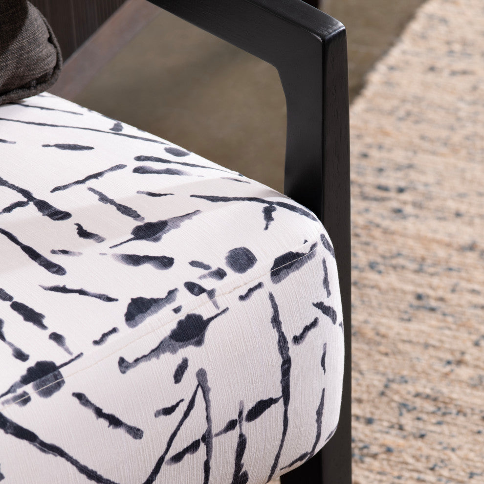 Charcoal and White Upholstered Accent Chair