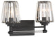 Garnet 2-Light Bathroom Vanity Light, Matte Black, Matte Black