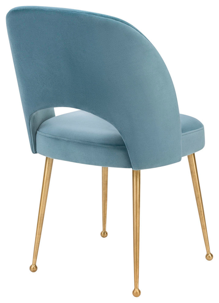 Swell Sea Blue Velvet Chair - Blue