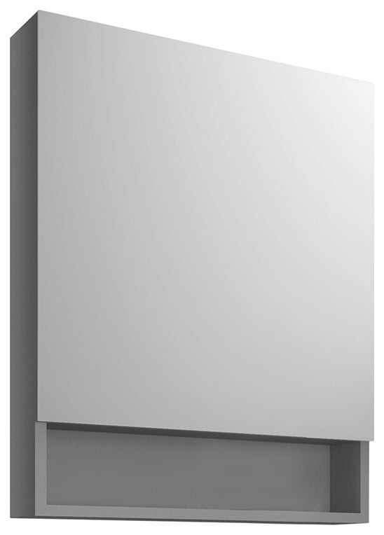 Bathroom Medicine Cabinet With Small Bottom Shelf, Gray