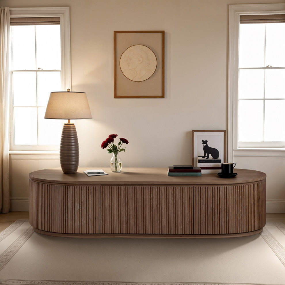Moana Wood Storage Coffee Table, Brown, 64" W X 32" D