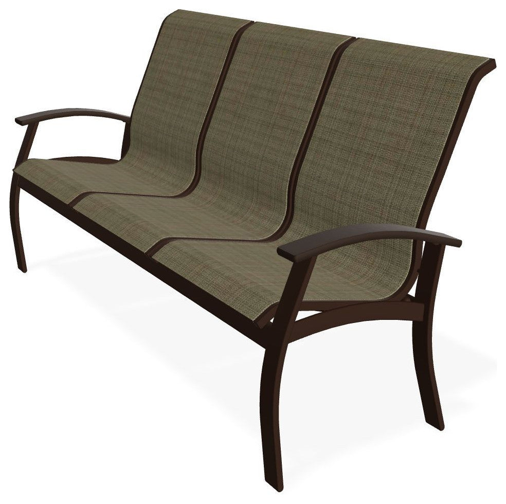 Belle Isle Sling 3-Seat Outdoor Sofa, Elevation Stone/Kona