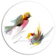 Flying Birds Illustration, Animal Disc Metal Wall Art, 38"