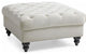 Glory Furniture Nola Velvet Ottoman in Ivory