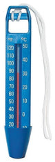 White and Blue Jumbo Pocket Swimming Pool and Spa Thermometer With Cord, 9.5"
