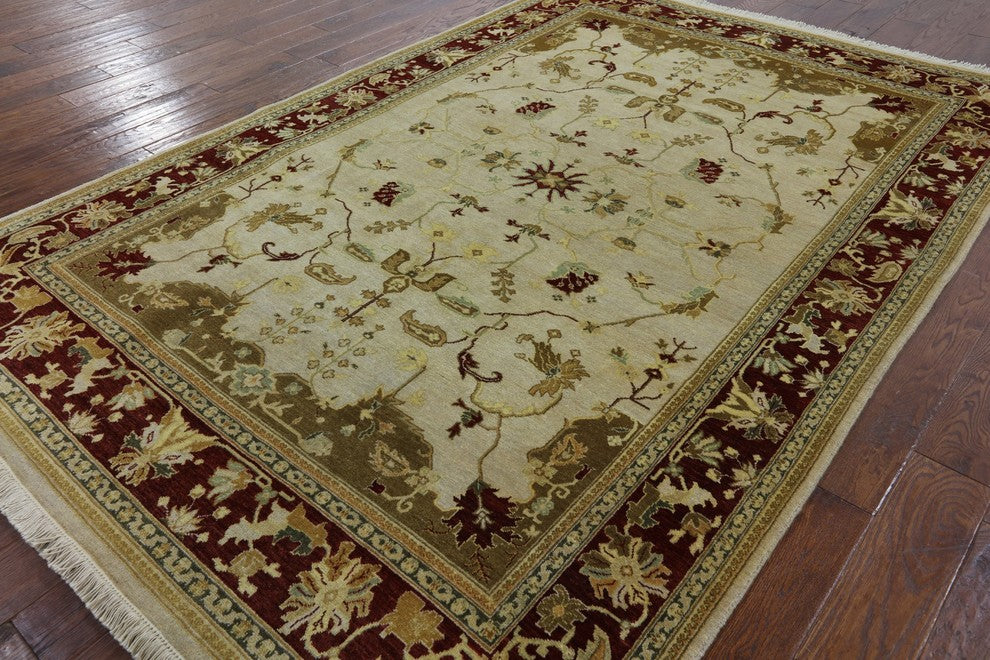 Handmade Peshawar Oriental Area Rug 6'x9', P2691