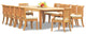 13-Piece Set, 122" Rectangle Table, 12 Giva Chairs, Sunbrella Cushion, Tangerine