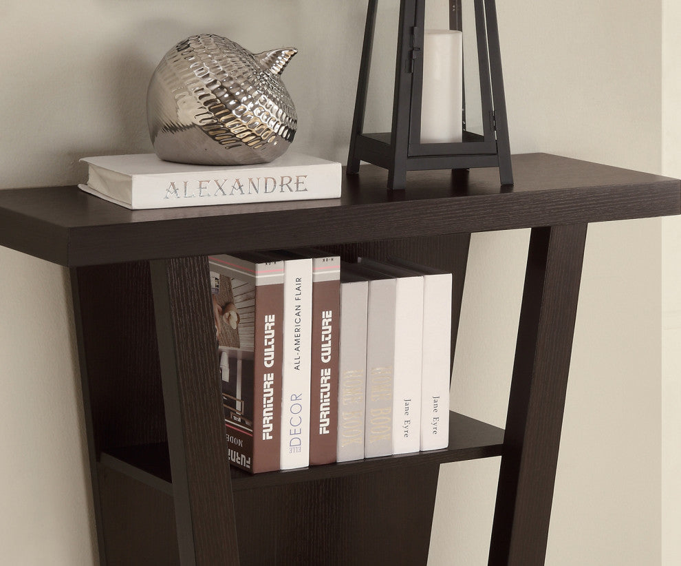Entry Table With Shelf, Cappuccino