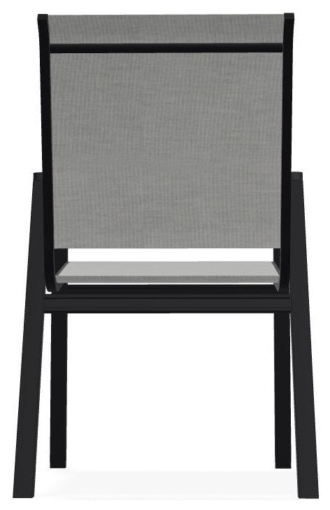 Bazza Sling Stackable Outdoor Dining Chair, Alloy/Black