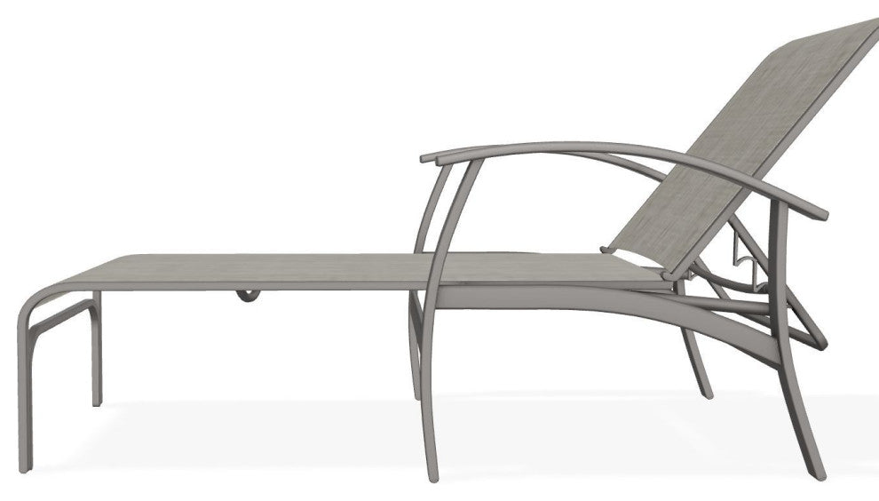 Belle Isle Sling 4-Position Outdoor Chaise Lounge, Smoke/Warm Gray