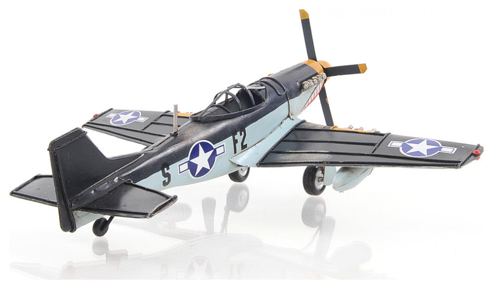 1943 Grey Mustang P51 1:40 Collectible Metal scale model Airplane