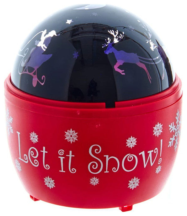 5" Battery-Operated USB Night Light Projector, Red Base