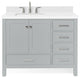 ARIEL Cambridge 43" Left Offset Rectangle Sink Gray Bathroom Vanity Quartz Top