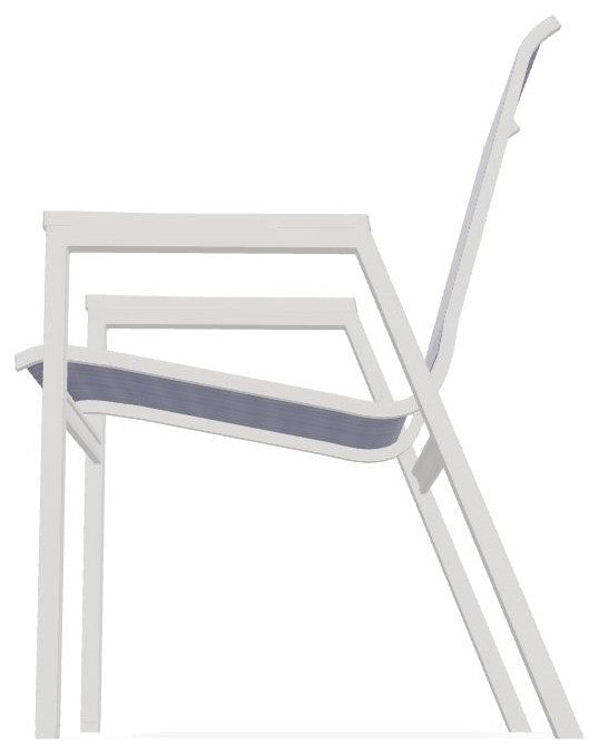 Bazza Sling Stackable Outdoor Dining Chair, Breeze/Snow