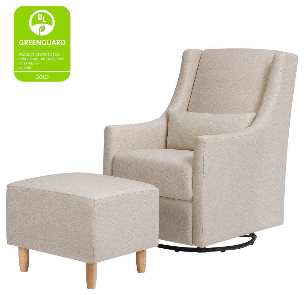 Toco Swivel Glider and Ottoman, Water Repellent and Stain Resistant, Performance Beach Eco-Weave