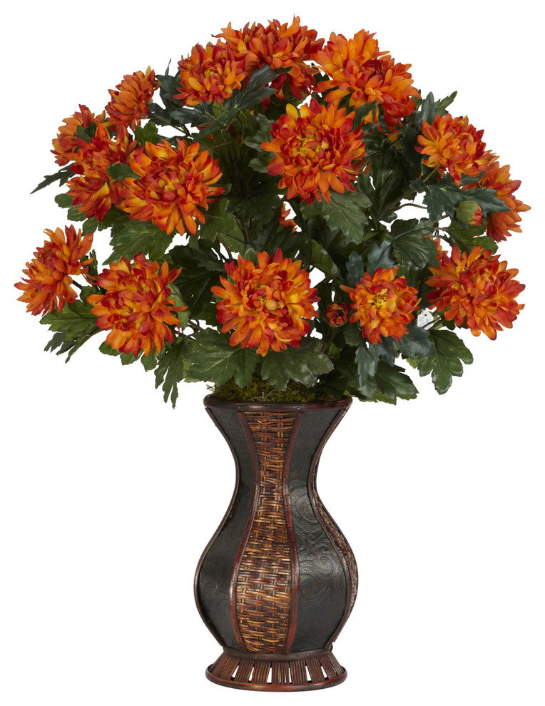 Spider Mum With Urn Silk Plant