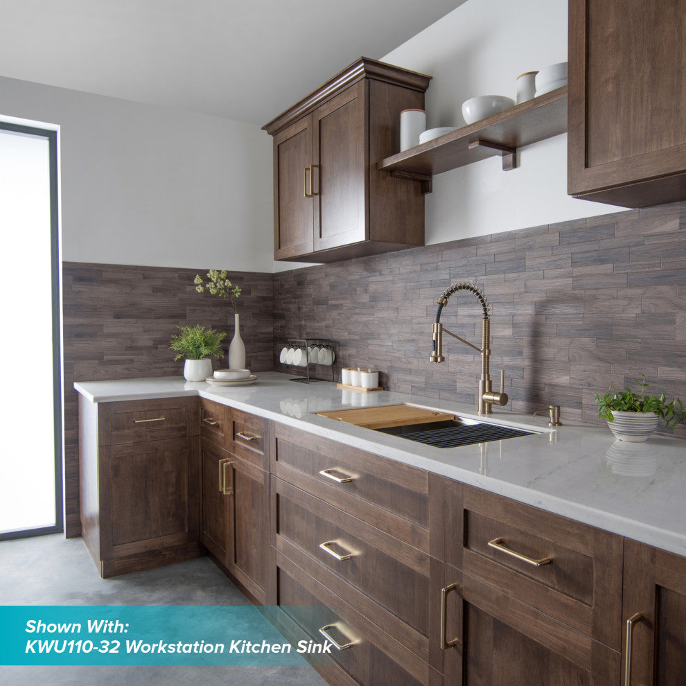 Bolden Commercial Style 2-Function Pull-Down 1-Handle 1-Hole Kitchen Faucet, Spot Free Antique Champagne Bronze W/ Water Filter Dispenser