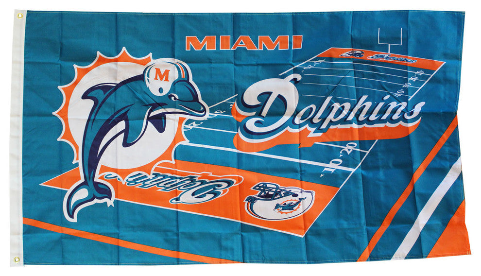 Miami Dolphins - 3' x 5' NFL Polyester Flag (Field Design)