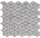 12"x10.75"Carrara White Marble Mosaic Tile, Triangle, Polished