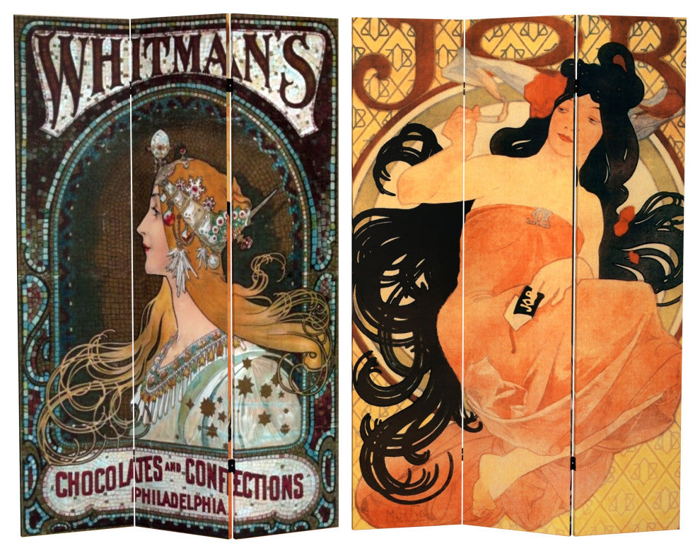 6' Tall Double Sided Confections Canvas Room Divider