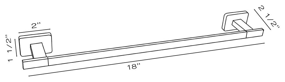 Chicago Series Chrome Bathroom 18in Towel Bar