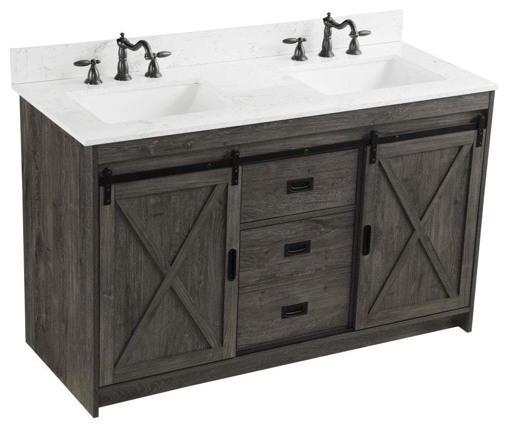 Rafter 54" Bathroom Vanity, Charcoal Gray