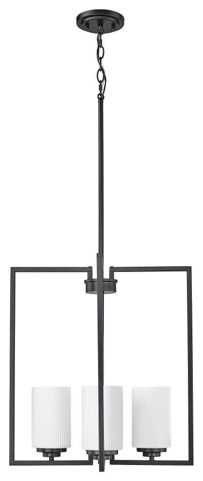 4 Light 18 in. Matte Black Pendant