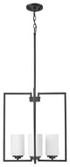4 Light 18 in. Matte Black Pendant