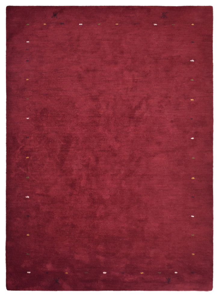 Hand Knotted Loom Silk Mix Area Rug Contemporary Red