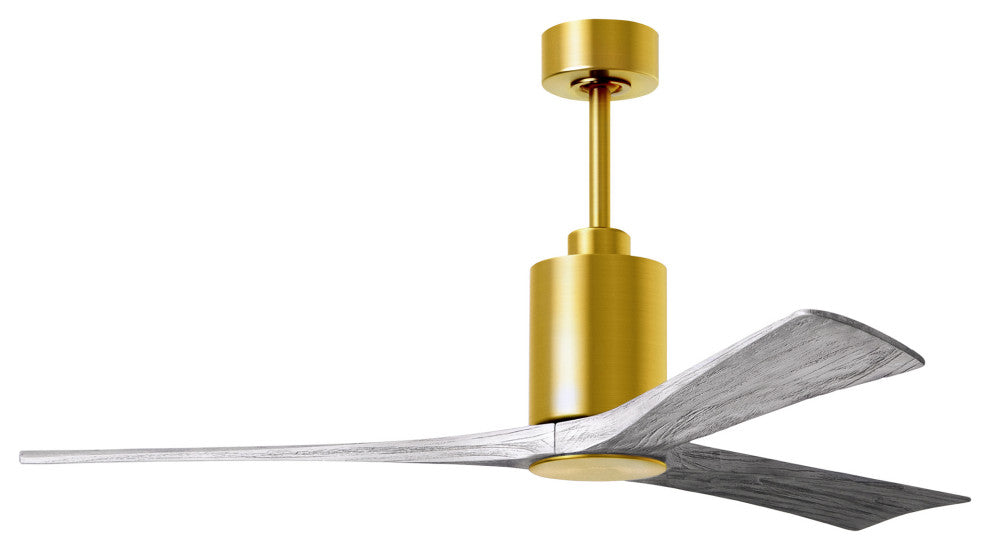 Patricia-3 3-Blade Ceiling Fan, LED Light Kit, Brushed Brass/Barnwood Tone, 60