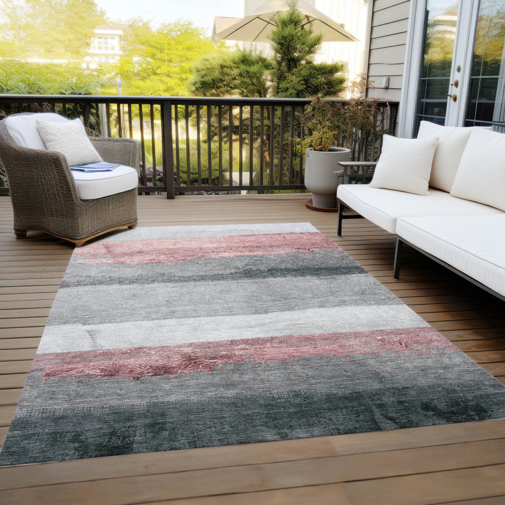 Machine Washable Indoor/Outdoor Chantille ACN1883 Blush 9' x 12' Rug