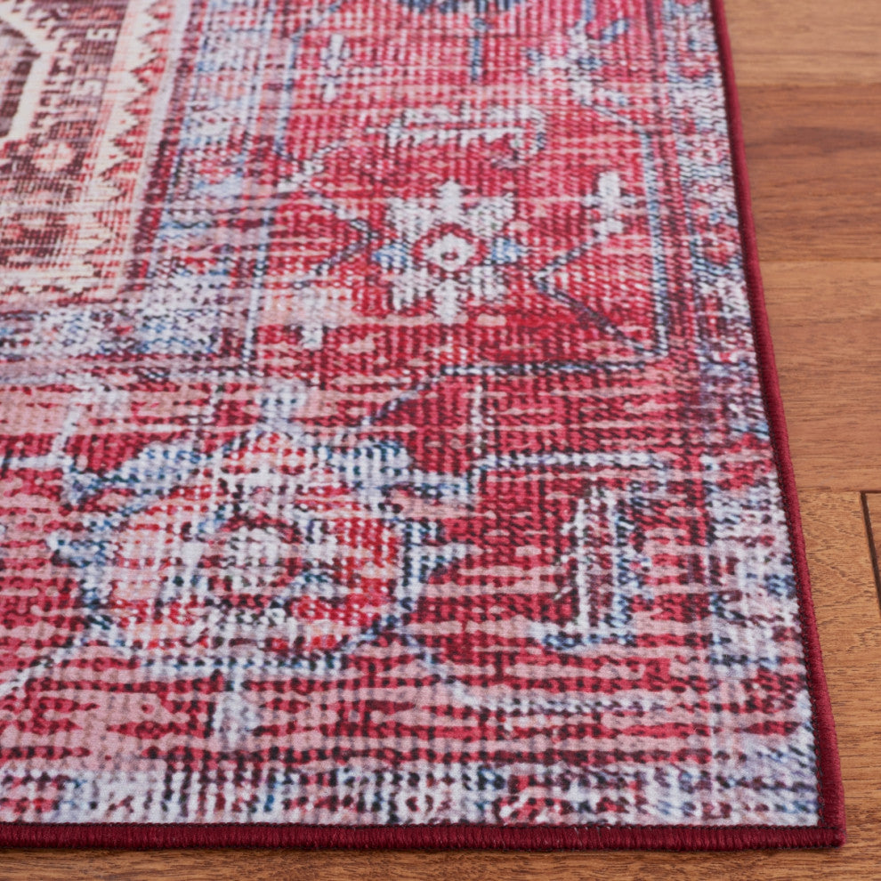 Safavieh Tucson TSN132 Rug Machine-Washable, Beige/Red, 3'x5'