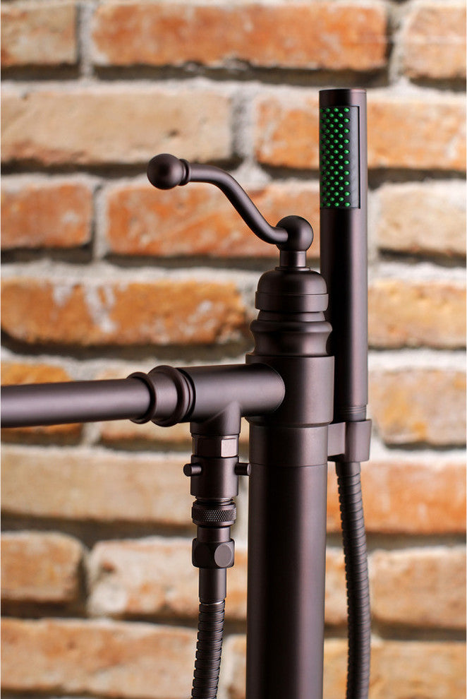 Kingston Brass Freestanding Tub Faucet With Hand Shower, Oil Rubbed Bronze