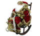 32" Decorative Santa Claus in Rocking Chair With Teddy Bear and Gifts Figure