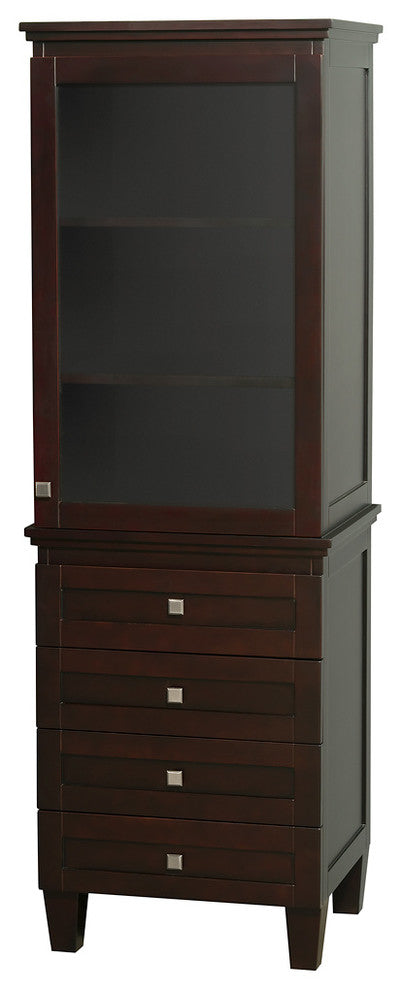 Bathroom Linen Tower With Shelved Cabinet Storage and 4 Drawers