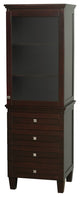 Bathroom Linen Tower With Shelved Cabinet Storage and 4 Drawers