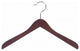 Wooden Concave Top/Coat Hanger, Walnut/Chrome Finish, Walnut/Chrome, Box of 24