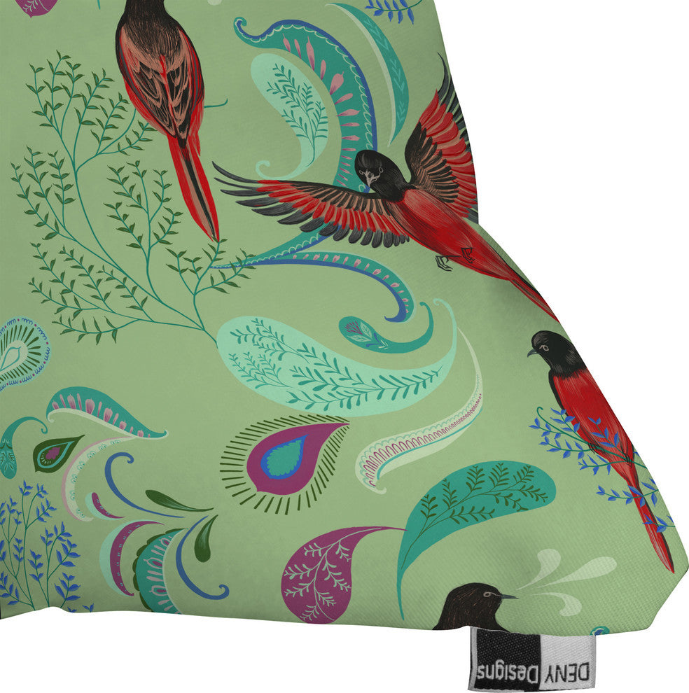 Deny Designs Pimlada Phuapradit Scarlet Minivet Outdoor Throw Pillow
