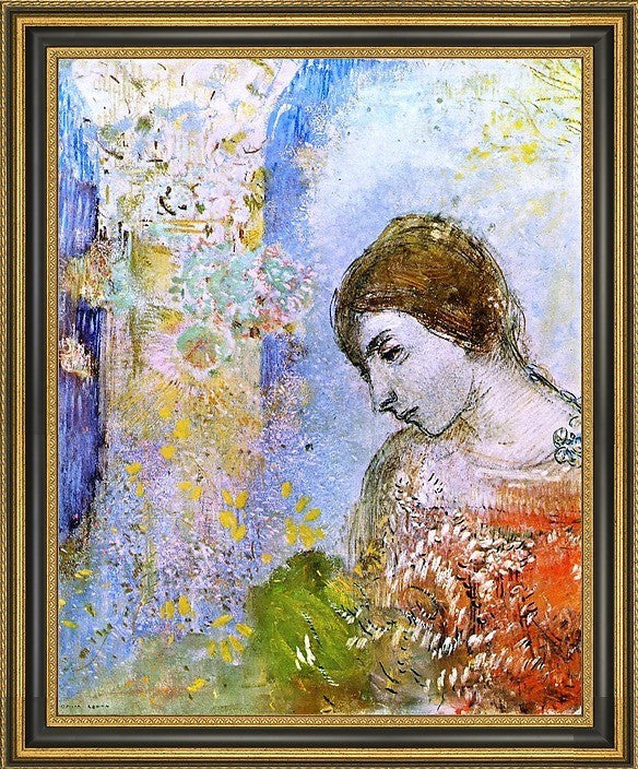 Odilon Redon Woman Pillar Flowers