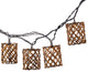 6' Electric Brown Rattan Weave Cylindrical Patio Lights
