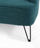 Jordan Modern Fabric Loveseat With Hairpin Legs, Teal