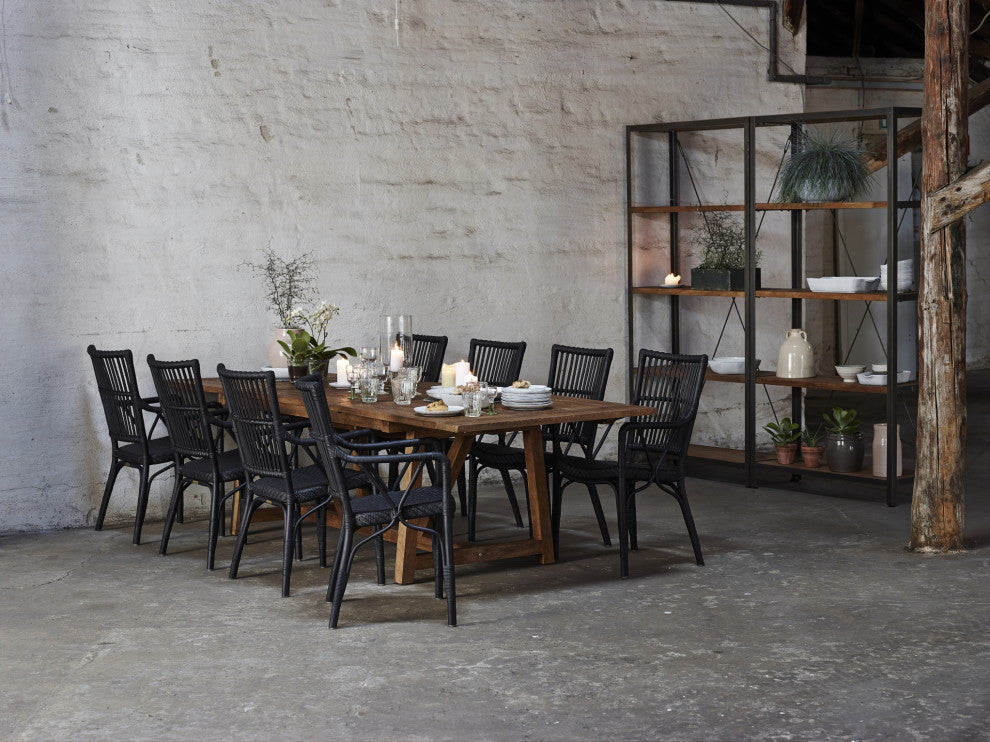 Rossini Indoor Bistro Arm Chair, Matte Black