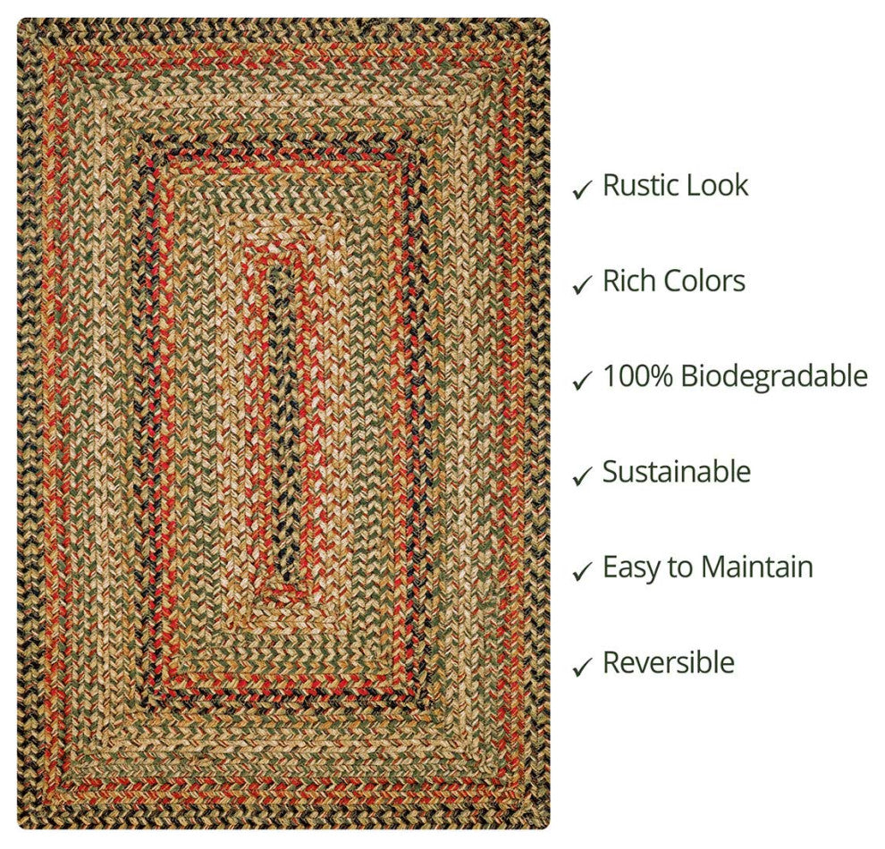 Homespice Decor Kingston Jute Braided Rug 5'x8' Rectangular