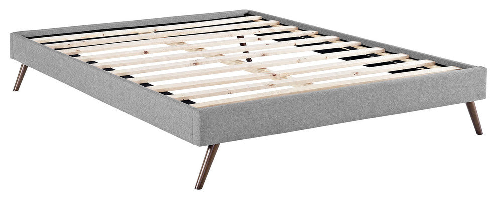 Modway Bedroom Helen King Fabric Bed Frame With Round Splayed Legs