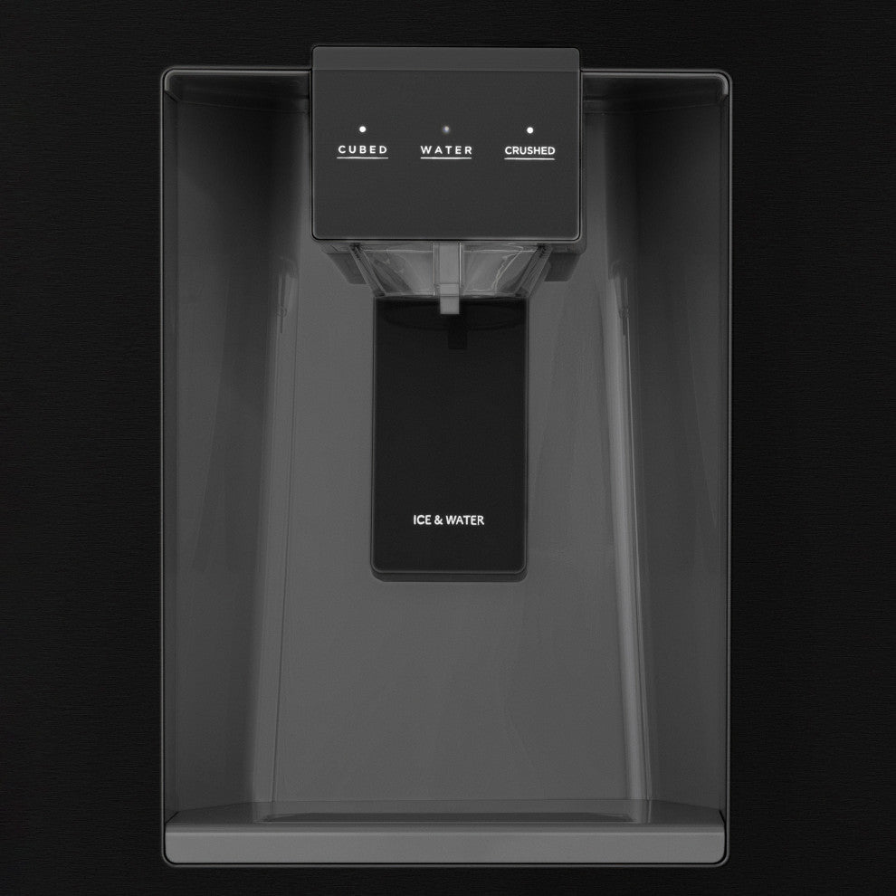 ZLINE 36" French Door Black Stainless Refrigerator With Water RFMZ-W-36-BS-G