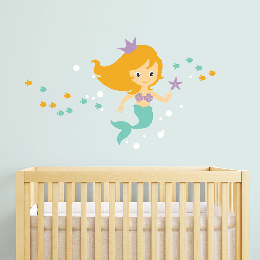 Mermaid Wall Decal, Scheme B, Small